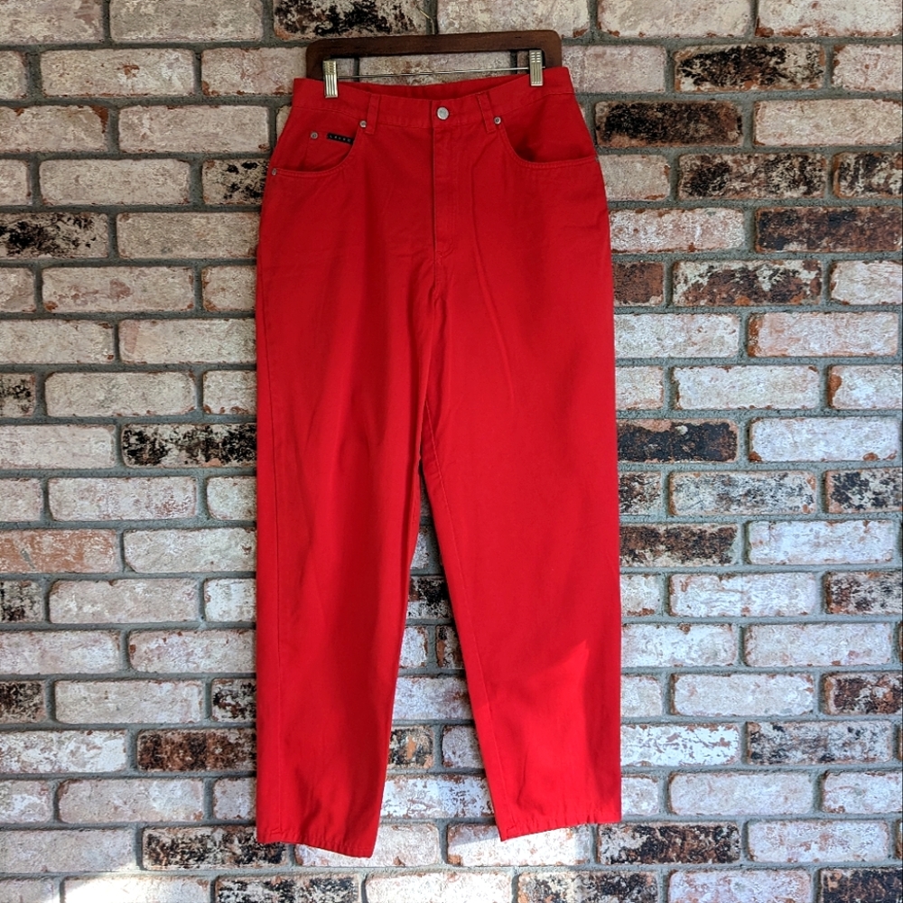 🍒 Lauren Ralph Lauren Red Tapered Jeans Size 14